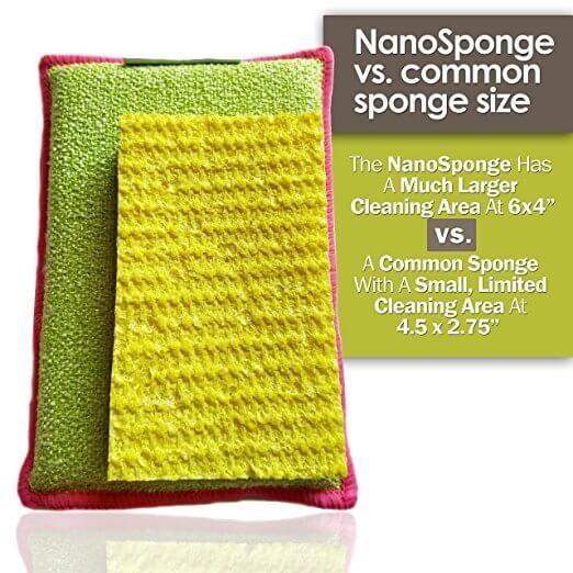 Pure-sky Ultra-Microfiber Cleaning Sponge – Kitchen, Household and Dish Sponges – Just Add Water No Detergents Needed – Heavy Duty for Removing